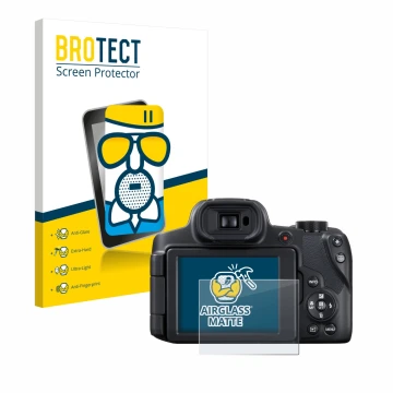 Vorderseite einer Produktverpackung mit dem Markenlogo BROTECT. Daneben ist das Gerät Canon PowerShot SX70 HS mit dem zugehöri