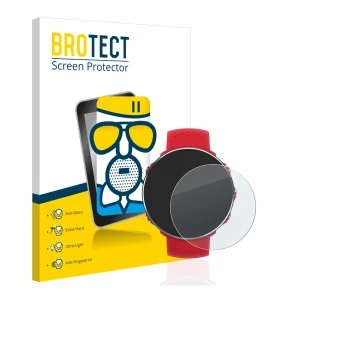 Vorderseite einer Produktverpackung mit dem Markenlogo BROTECT. Daneben ist das Gerät Polar Vantage M mit dem zugehörigen Disp