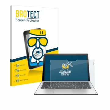 Vorderseite einer Produktverpackung mit dem Markenlogo BROTECT. Daneben ist das Gerät HP Elite x2 1013 G3 mit dem zugehörigen 