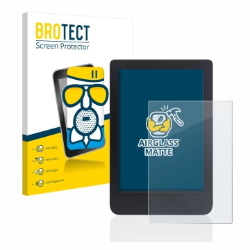 Vorderseite einer Produktverpackung mit dem Markenlogo BROTECT. Daneben ist das Gerät Tolino Shine 3 mit dem zugehörigen Displ