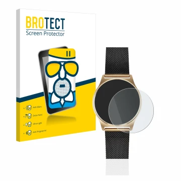 Vorderseite einer Produktverpackung mit dem Markenlogo BROTECT. Daneben ist das Gerät Xlyne X-Watch Joli XW Pro mit dem zugehö