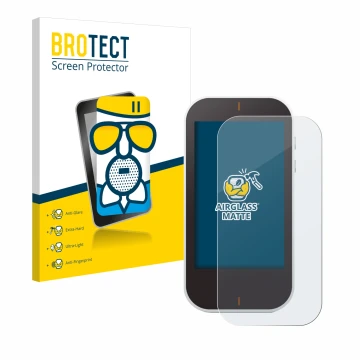 Vorderseite einer Produktverpackung mit dem Markenlogo BROTECT. Daneben ist das Gerät Garmin Approach G80 mit dem zugehörigen 