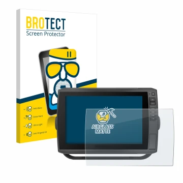 Vorderseite einer Produktverpackung mit dem Markenlogo BROTECT. Daneben ist das Gerät Garmin ECHOMAP Ultra 102sv mit dem zugeh