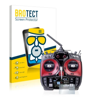 Vorderseite einer Produktverpackung mit dem Markenlogo BROTECT. Daneben ist das Gerät Graupner mz-24 Pro mit dem zugehörigen D