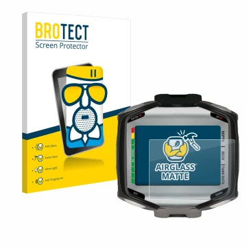 Vorderseite einer Produktverpackung mit dem Markenlogo BROTECT. Daneben ist das Gerät Mares Quad mit dem zugehörigen Displaysc