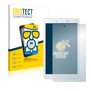 Vorderseite einer Produktverpackung mit dem Markenlogo BROTECT. Daneben ist das Gerät Samsung Galaxy Tab A 8.0 WiFi 2019 mit d