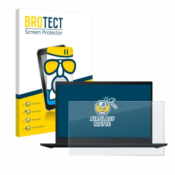 Vorderseite einer Produktverpackung mit dem Markenlogo BROTECT. Daneben ist das Gerät Lenovo ThinkPad X1 Carbon (7. Gen.) mit 