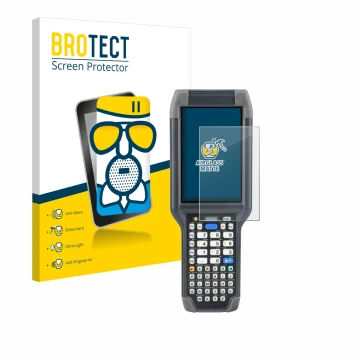Vorderseite einer Produktverpackung mit dem Markenlogo BROTECT. Daneben ist das Gerät Honeywell Dolphin CK65 mit dem zugehörig