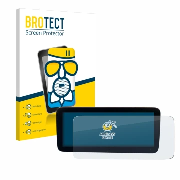 Vorderseite einer Produktverpackung mit dem Markenlogo BROTECT. Daneben ist das Gerät Mercedes-Benz Actros 2019 Cockpit 12