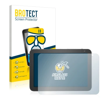 Vorderseite einer Produktverpackung mit dem Markenlogo BROTECT. Daneben ist das Gerät Amazon Echo Show 8 (1. Gen.) mit dem zug