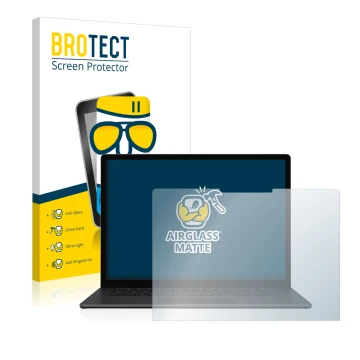 Vorderseite einer Produktverpackung mit dem Markenlogo BROTECT. Daneben ist das Gerät Microsoft Surface Laptop 3 15