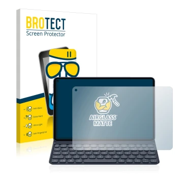 Vorderseite einer Produktverpackung mit dem Markenlogo BROTECT. Daneben ist das Gerät Huawei MatePad Pro (2019) mit dem zugehö