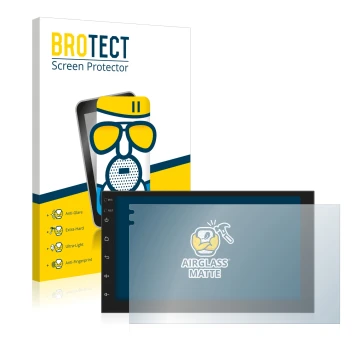 Vorderseite einer Produktverpackung mit dem Markenlogo BROTECT. Daneben ist das Gerät Phonocar MediaStation 2Din mit dem zugeh