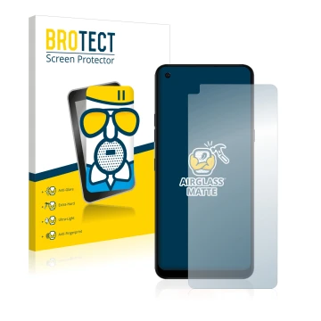 Vorderseite einer Produktverpackung mit dem Markenlogo BROTECT. Daneben ist das Gerät LG K51S mit dem zugehörigen Displayschut