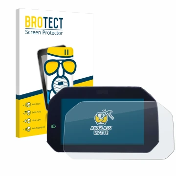 Vorderseite einer Produktverpackung mit dem Markenlogo BROTECT. Daneben ist das Gerät BMW F850GS 2018-2020 Connectivity TFT 6.