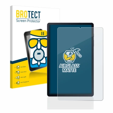 Vorderseite einer Produktverpackung mit dem Markenlogo BROTECT. Daneben ist das Gerät Samsung Galaxy Tab S6 Lite WiFi 2020 mit
