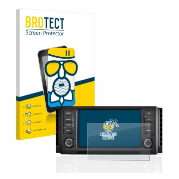 Vorderseite einer Produktverpackung mit dem Markenlogo BROTECT. Daneben ist das Gerät Seat Leon 5F 2018 Media System Plus 2016