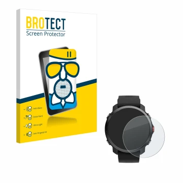 Vorderseite einer Produktverpackung mit dem Markenlogo BROTECT. Daneben ist das Gerät Polar Grit X mit dem zugehörigen Display