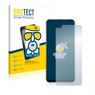 Vorderseite einer Produktverpackung mit dem Markenlogo BROTECT. Daneben ist das Gerät realme X3 SuperZoom mit dem zugehörigen 