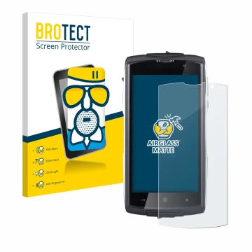 Vorderseite einer Produktverpackung mit dem Markenlogo BROTECT. Daneben ist das Gerät GoClever Quantum 500 Steel mit dem zugeh