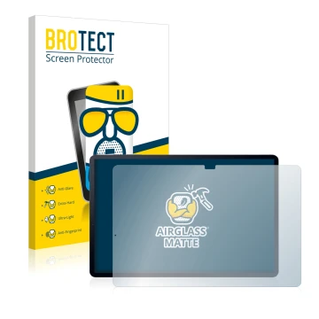 Vorderseite einer Produktverpackung mit dem Markenlogo BROTECT. Daneben ist das Gerät Samsung Galaxy Tab S7 Plus 5G 2020 mit d