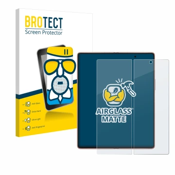 Vorderseite einer Produktverpackung mit dem Markenlogo BROTECT. Daneben ist das Gerät Samsung Galaxy Z Fold 2 5G (Inneres Disp