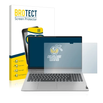 Vorderseite einer Produktverpackung mit dem Markenlogo BROTECT. Daneben ist das Gerät Lenovo IdeaPad Flex 5 15