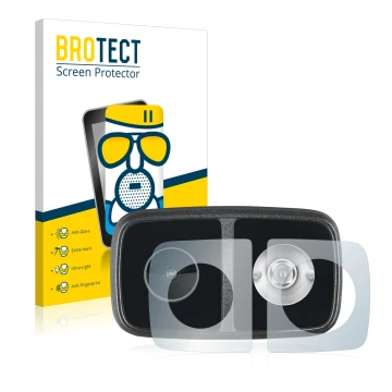Vorderseite einer Produktverpackung mit dem Markenlogo BROTECT. Daneben ist das Gerät Cycliq Fly12 CE mit dem zugehörigen Disp