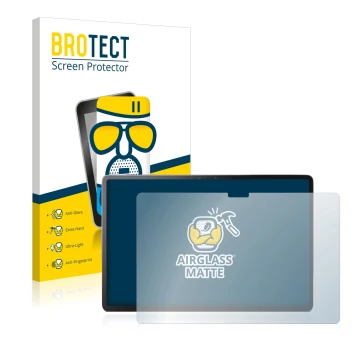 Vorderseite einer Produktverpackung mit dem Markenlogo BROTECT. Daneben ist das Gerät Lenovo Tab P11 Pro mit dem zugehörigen D