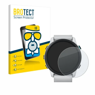 Vorderseite einer Produktverpackung mit dem Markenlogo BROTECT. Daneben ist das Gerät Garmin Forerunner 745 mit dem zugehörige