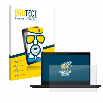 Vorderseite einer Produktverpackung mit dem Markenlogo BROTECT. Daneben ist das Gerät Lenovo ThinkPad T14 Gen 1 mit dem zugehö