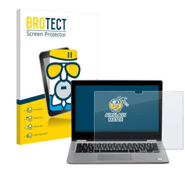 Vorderseite einer Produktverpackung mit dem Markenlogo BROTECT. Daneben ist das Gerät Dell Latitude 3310 2-in-1 mit dem zugehö