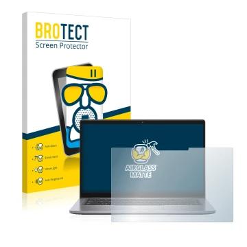 Vorderseite einer Produktverpackung mit dem Markenlogo BROTECT. Daneben ist das Gerät Dell Latitude 7410 2-in-1 mit dem zugehö