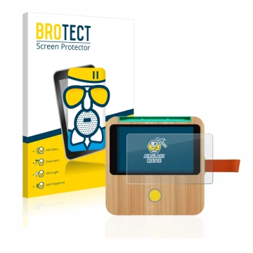 Vorderseite einer Produktverpackung mit dem Markenlogo BROTECT. Daneben ist das Gerät tigerbox Touch mit dem zugehörigen Displ