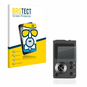 Vorderseite einer Produktverpackung mit dem Markenlogo BROTECT. Daneben ist das Gerät Surfans F20 mit dem zugehörigen Displays