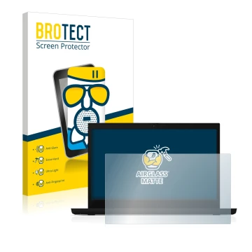 Vorderseite einer Produktverpackung mit dem Markenlogo BROTECT. Daneben ist das Gerät Lenovo ThinkPad L15 mit dem zugehörigen 