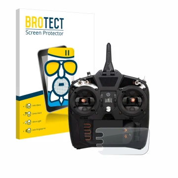 Vorderseite einer Produktverpackung mit dem Markenlogo BROTECT. Daneben ist das Gerät Spektrum NX8 mit dem zugehörigen Display