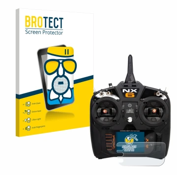 Vorderseite einer Produktverpackung mit dem Markenlogo BROTECT. Daneben ist das Gerät Spektrum NX10 mit dem zugehörigen Displa