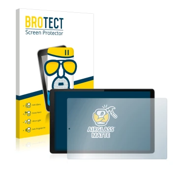 Vorderseite einer Produktverpackung mit dem Markenlogo BROTECT. Daneben ist das Gerät Lenovo Tab M10 HD (2. Gen.) mit dem zuge