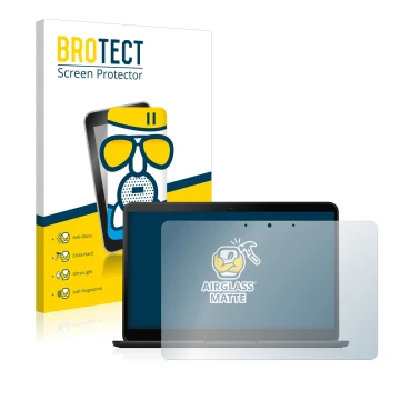 Vorderseite einer Produktverpackung mit dem Markenlogo BROTECT. Daneben ist das Gerät Google Pixelbook Go 13.3