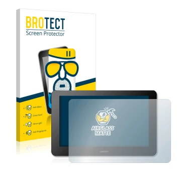 Vorderseite einer Produktverpackung mit dem Markenlogo BROTECT. Daneben ist das Gerät Wacom One Creative Pen Display mit dem z