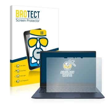 Vorderseite einer Produktverpackung mit dem Markenlogo BROTECT. Daneben ist das Gerät HP Elite Dragonfly G2 mit dem zugehörige