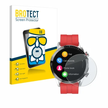 Vorderseite einer Produktverpackung mit dem Markenlogo BROTECT. Daneben ist das Gerät Gentleman Smartwatch mit dem zugehörigen