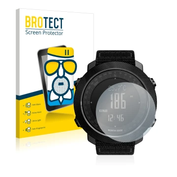 Vorderseite einer Produktverpackung mit dem Markenlogo BROTECT. Daneben ist das Gerät North Edge Apache mit dem zugehörigen Di