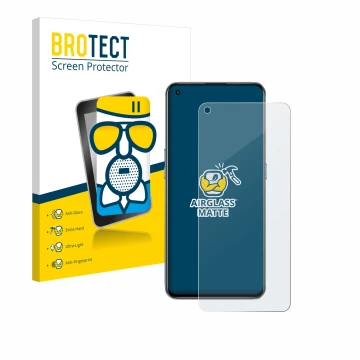 Vorderseite einer Produktverpackung mit dem Markenlogo BROTECT. Daneben ist das Gerät realme GT 5G mit dem zugehörigen Display