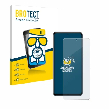 Vorderseite einer Produktverpackung mit dem Markenlogo BROTECT. Daneben ist das Gerät Xiaomi Poco F3 mit dem zugehörigen Displ