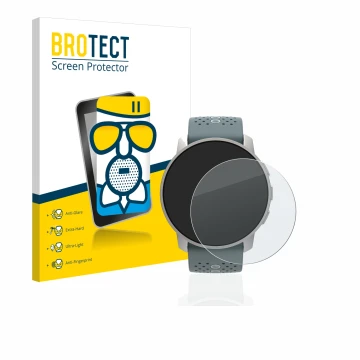 Vorderseite einer Produktverpackung mit dem Markenlogo BROTECT. Daneben ist das Gerät Suunto 9 Peak mit dem zugehörigen Displa