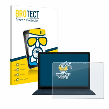 Vorderseite einer Produktverpackung mit dem Markenlogo BROTECT. Daneben ist das Gerät Microsoft Surface Laptop 4 13.5