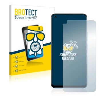 Vorderseite einer Produktverpackung mit dem Markenlogo BROTECT. Daneben ist das Gerät realme 8 Pro mit dem zugehörigen Display