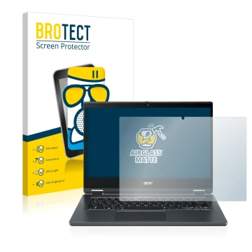 Vorderseite einer Produktverpackung mit dem Markenlogo BROTECT. Daneben ist das Gerät Acer TravelMate Spin P4 14